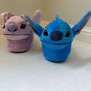 Disney Stitch & Angel plush slippers size 4-5 (big kids)